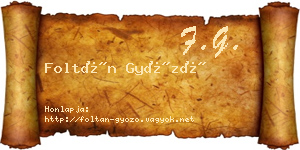 Foltán Győző névjegykártya