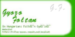 gyozo foltan business card